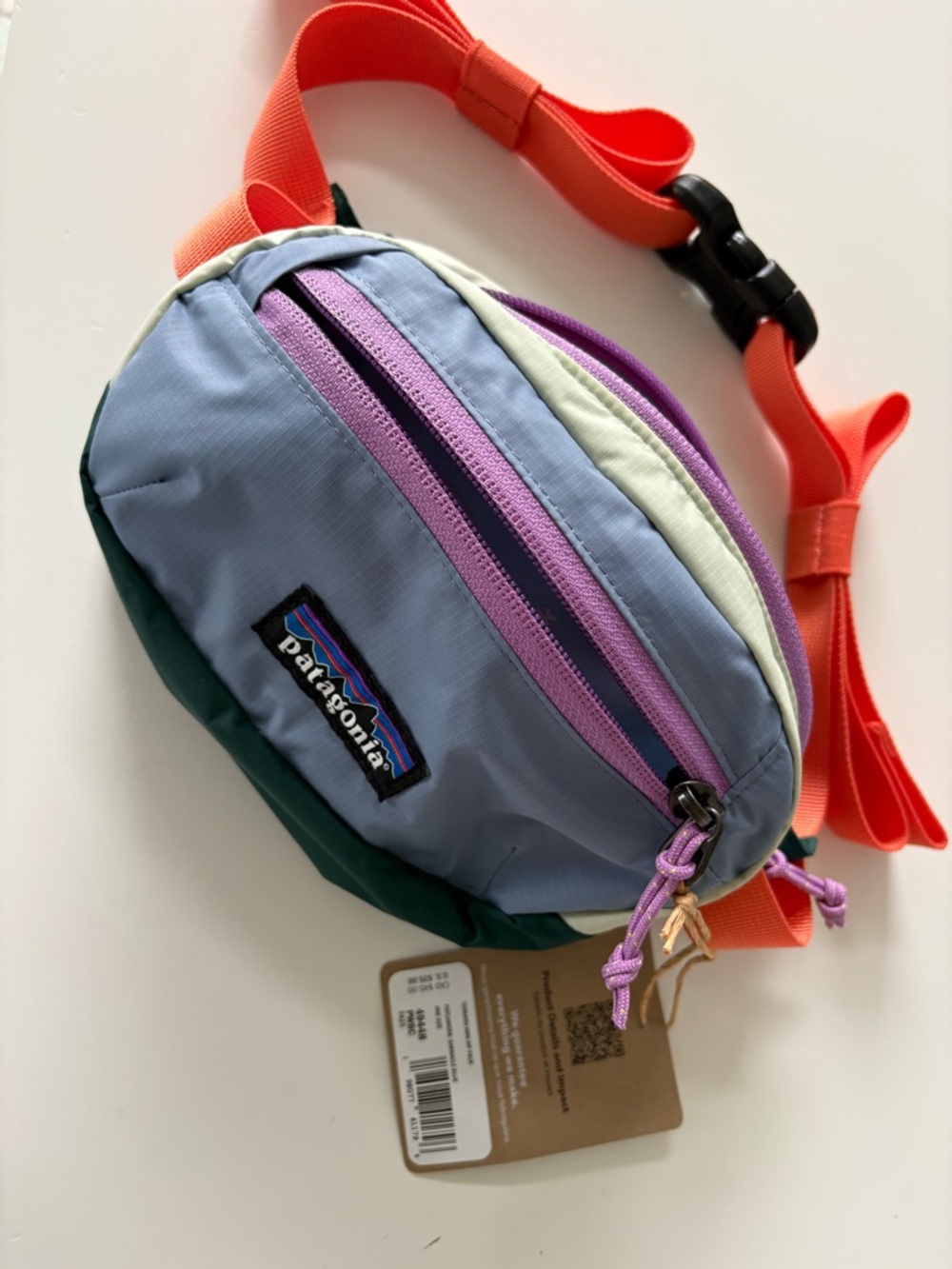 Patagonia Terravia Mini Hip Pack - Barnacle Blue with Orange Strap
